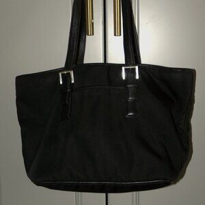 Coach Black Nylon /Leather Tote Bag D3J-7446